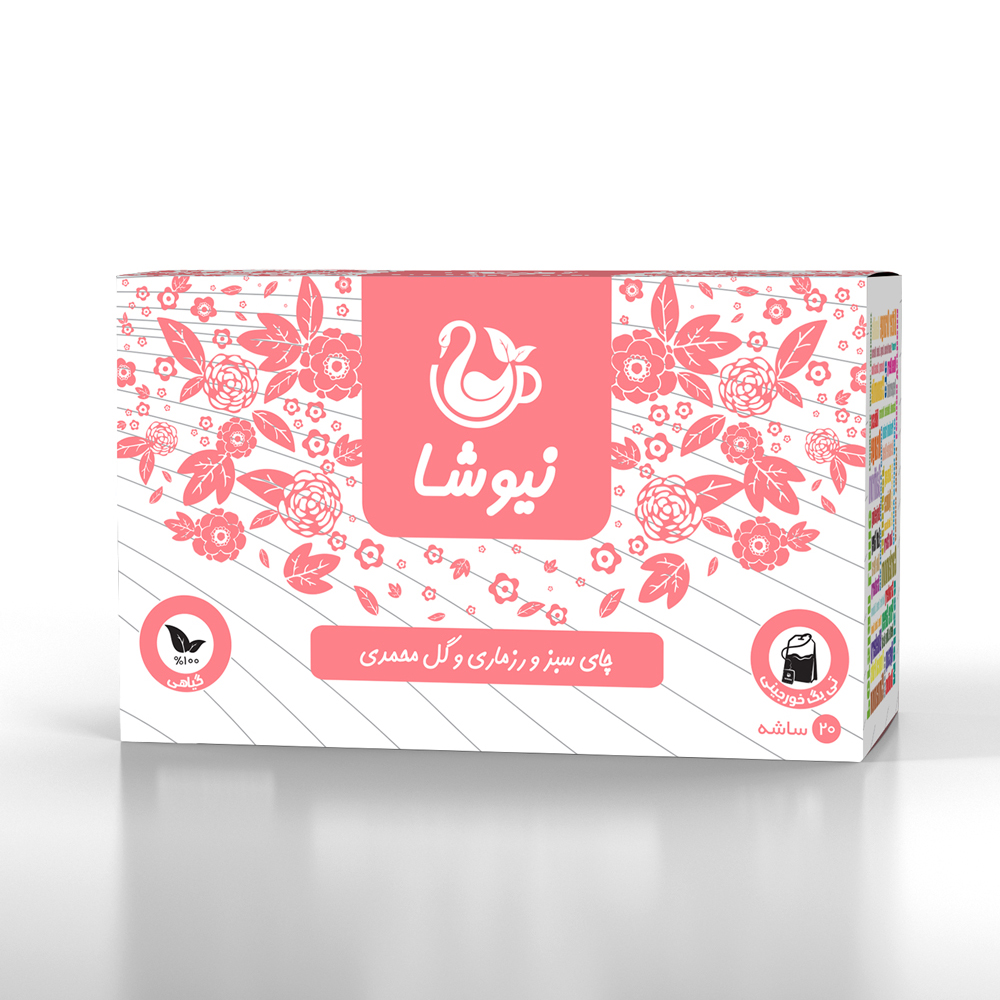 چای سبز و رزماری وگل محمدی نیوشا